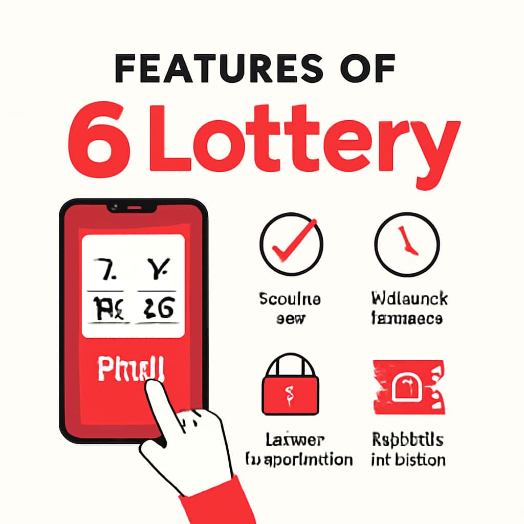 Diagram illustrating the features of the 6 Lottery App