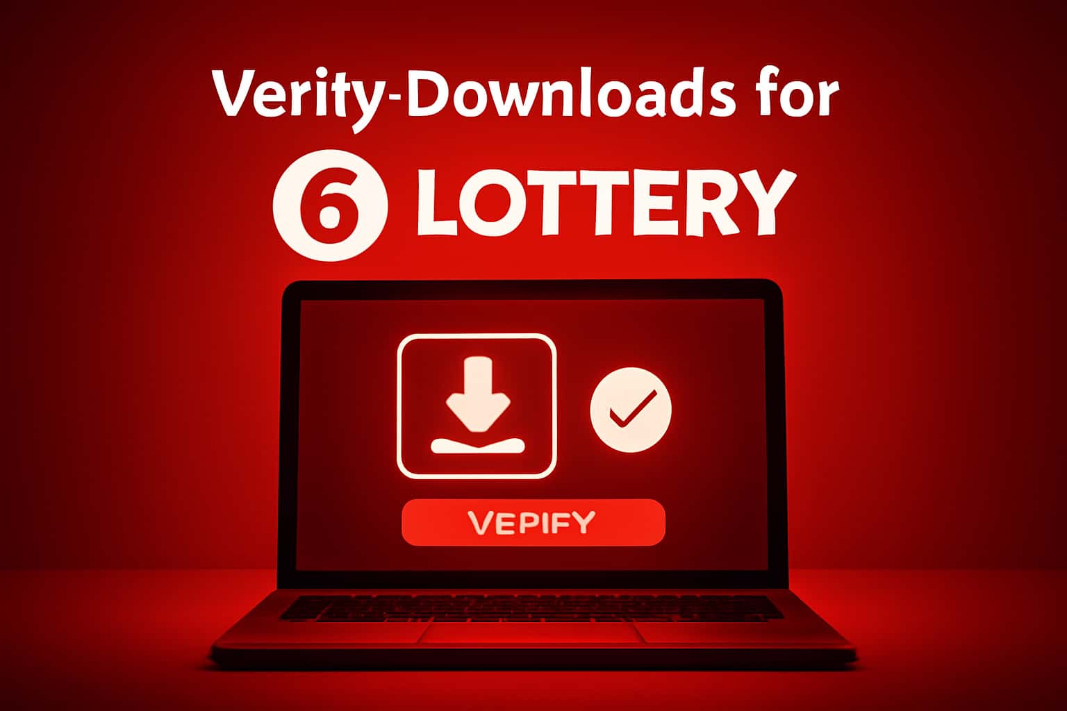 A visual representation of verifying downloads for the 6 Lottery app.