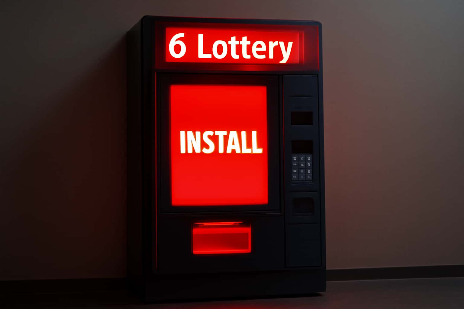 Illustration showing the installation process of the 6 Lottery app.
