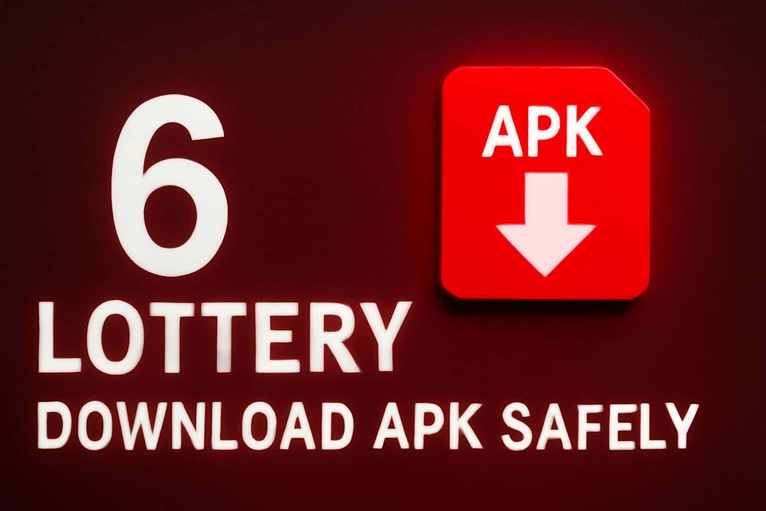 Informational graphic illustrating how to download the 6 Lottery APK safely.