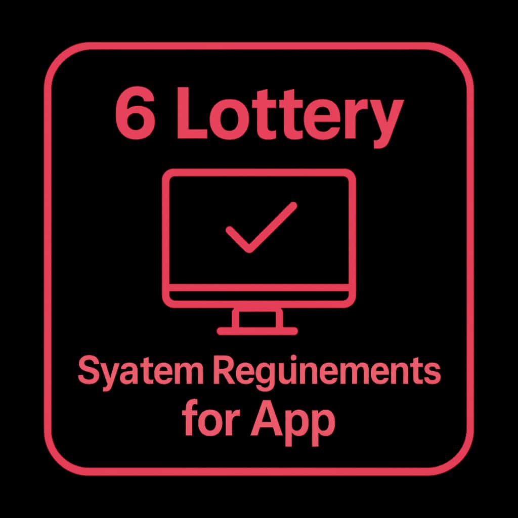 An icon depicting the system requirements for the 6 Lottery app.
