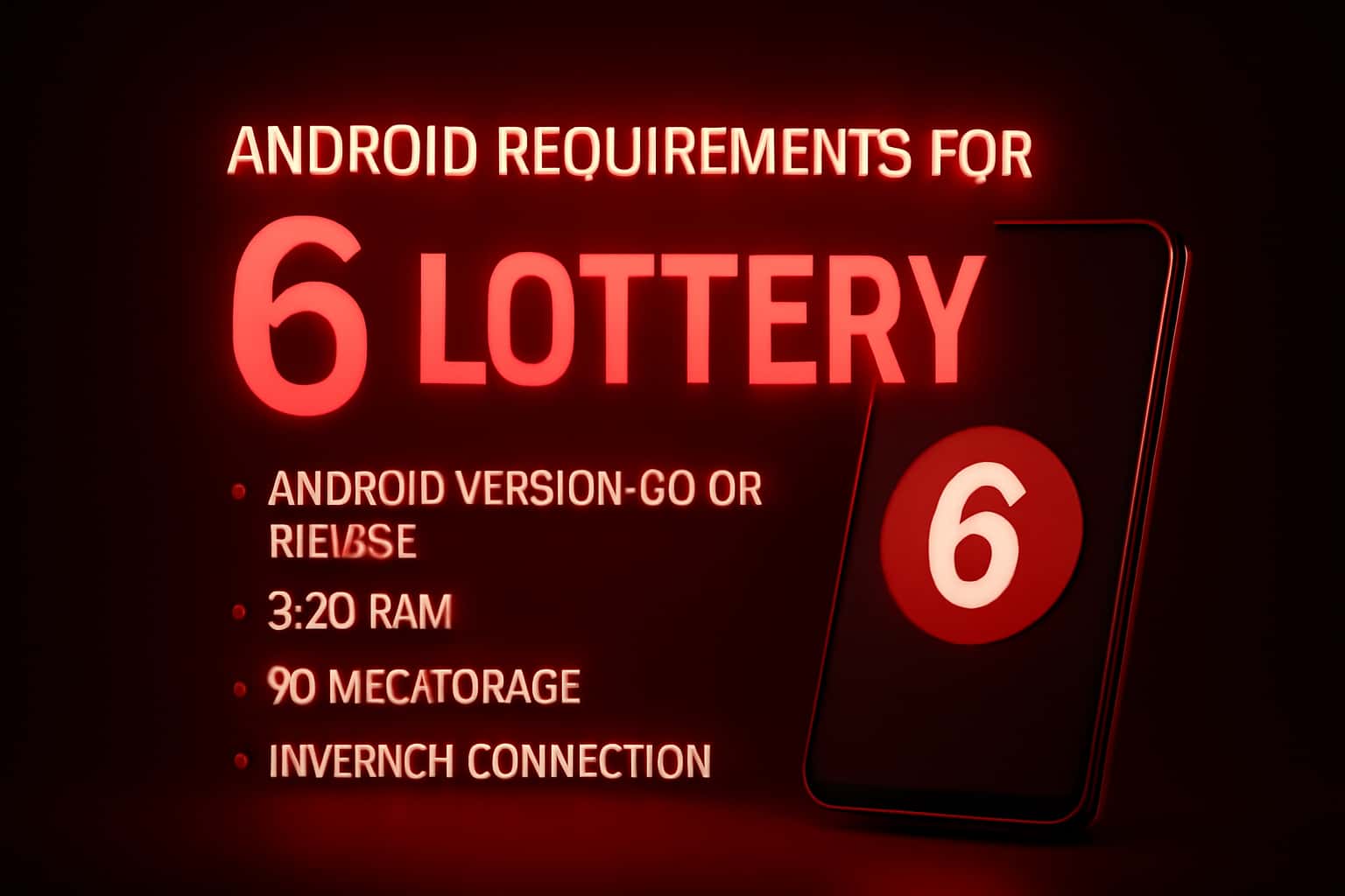An informative graphic on Android Requirements for 6 Lottery.