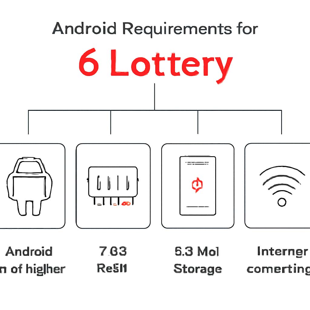 Diagram illustrating Android Requirements for 6 Lottery.