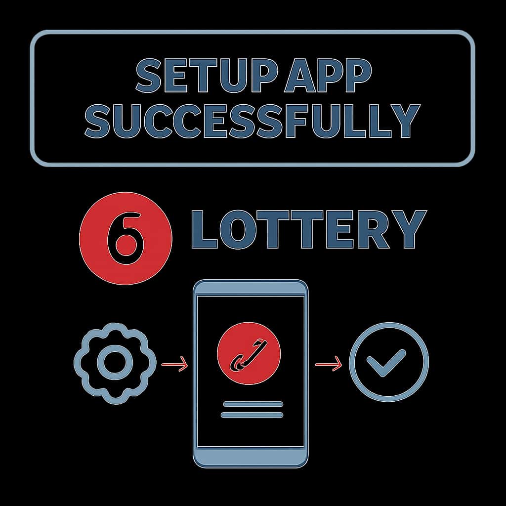Diagram illustrating the installation steps for the 6 Lottery app.