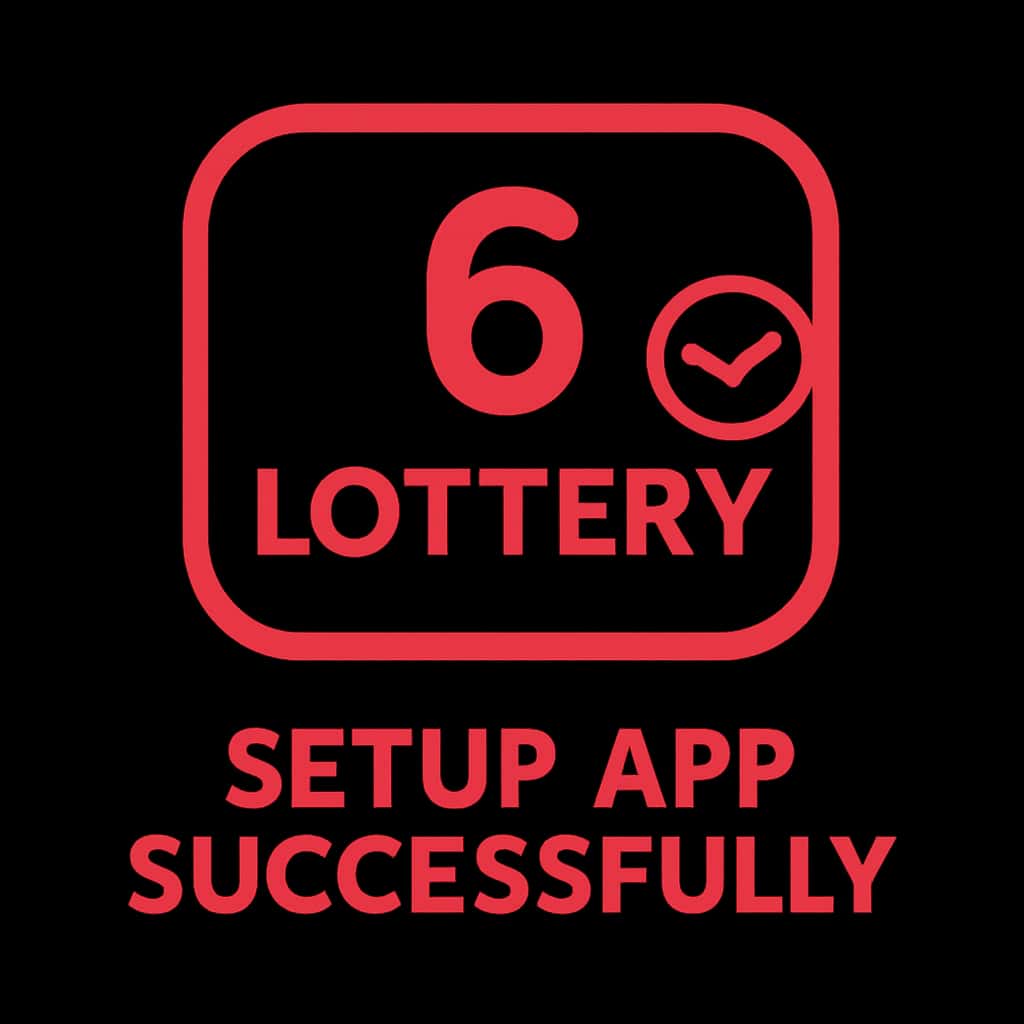 Icon representing the setup process for the 6 Lottery app.
