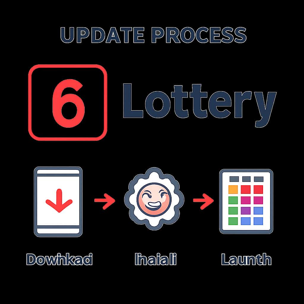 Diagram illustrating the update steps for the 6 Lottery App.