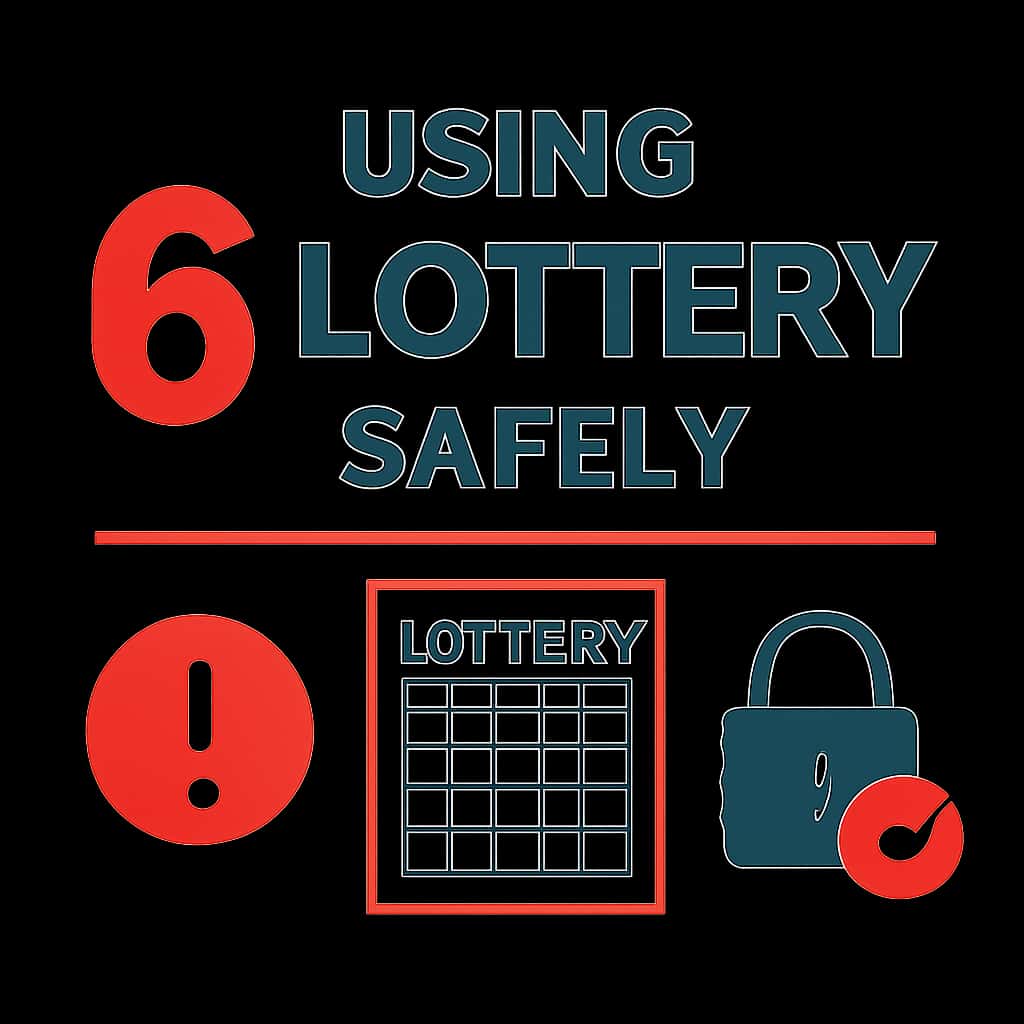 An educational diagram on the safe use of the 6 Lottery app.